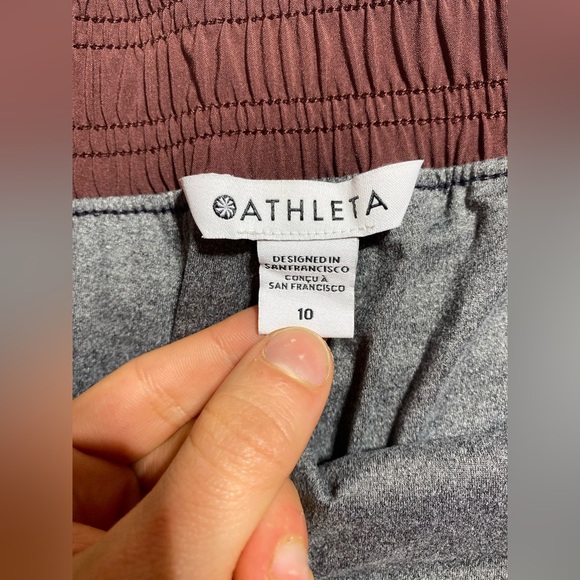 Athleta Brooklyn Lined Stretchy Pockets Burgundy Elastic Joggers Size 10 - Picture 13 of 15